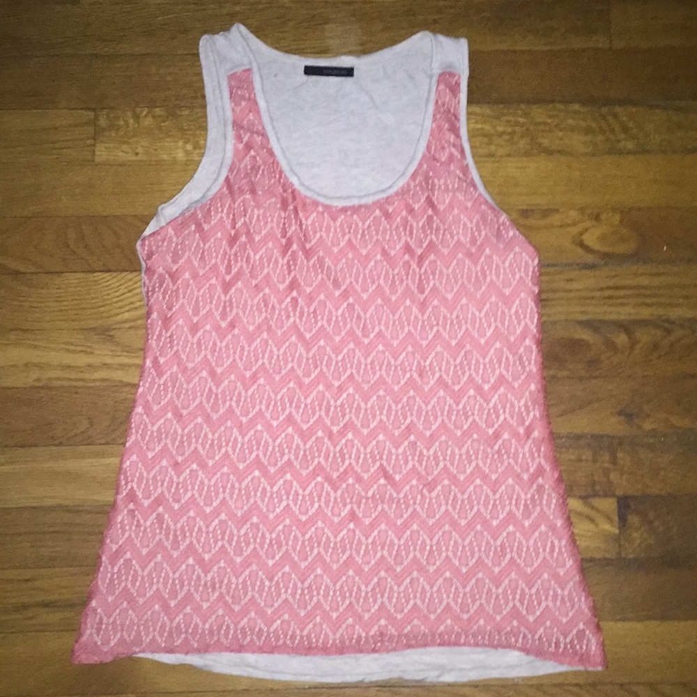 A coral printed tank top.
